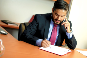 a lawyer checking documents
